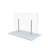 Global Freestanding Sneeze Guard, 36H x 48W, Clear/Willow Gray, Acrylic (GCBMSG3648LPWGY)