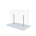 Global Freestanding Sneeze Guard, 36H x 48W, Clear/Tiger Fruitwood, Acrylic (GCBMSG3648LPTFW)