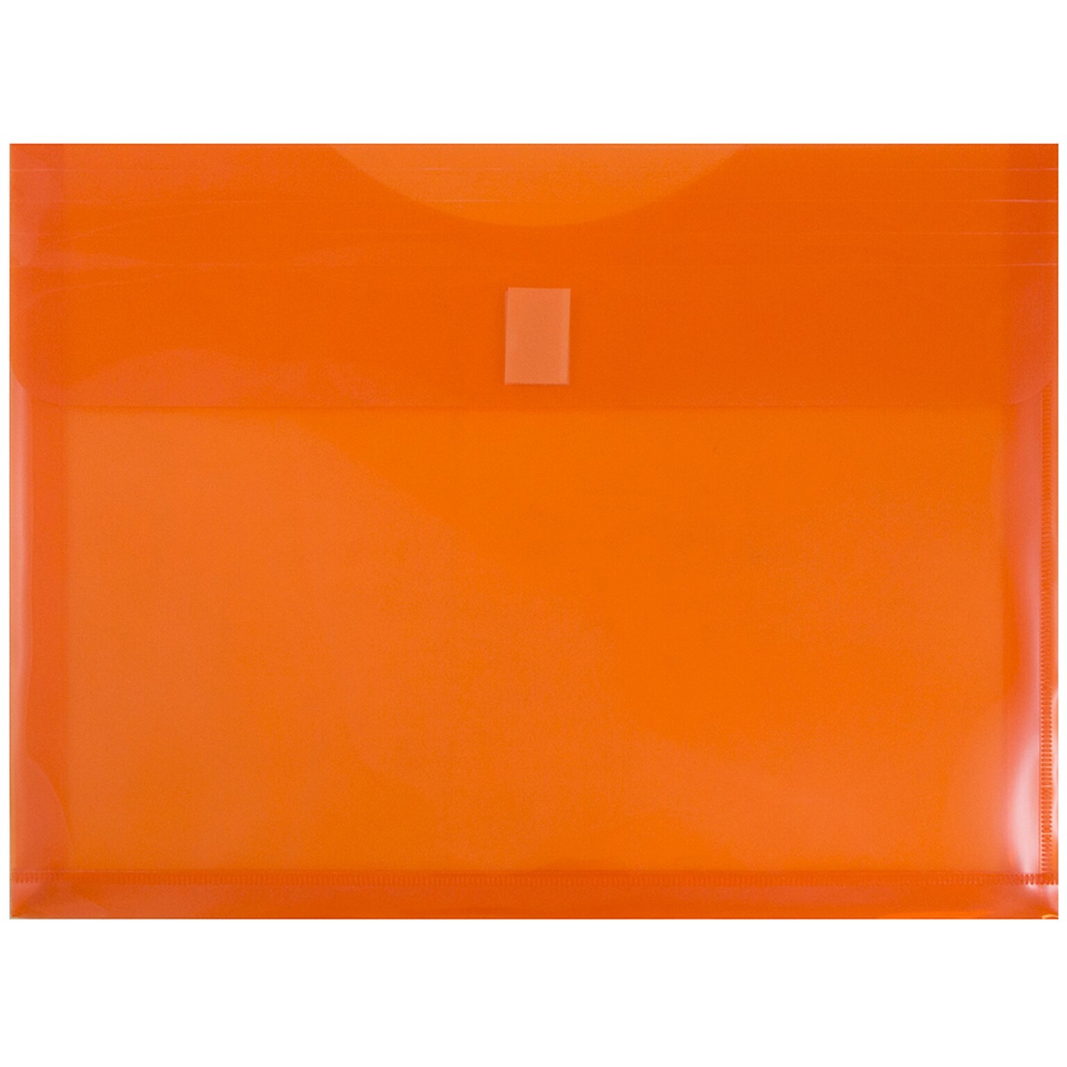 JAM Paper Plastic Envelopes with Hook & Loop Closure, 9.75 x 13 with 1 Inch Expansion, Orange, 12/Pack (218V1or)