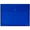 JAM Paper Plastic Envelopes with Hook & Loop Closure, 9.75 x 13 with 1 Inch Expansion, Blue, 12/Pack