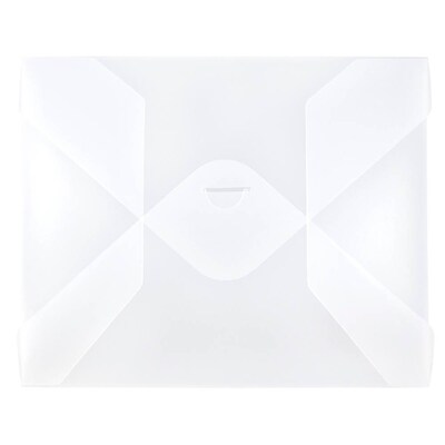 JAM Paper Plastic Portfolio Case Tuck Flap Closure, Clear Frost (2010 009)