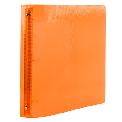 JAM Paper Heavy Duty 1 1/2" 3-Ring Flexible Poly Binders, Orange (762T15OR)