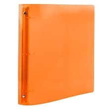 JAM Paper Heavy Duty 1 1/2 3-Ring Flexible Poly Binders, Orange (762T15OR)