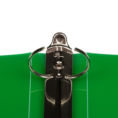 JAM Paper Heavy Duty 1 1/2" 3-Ring Flexible Poly Binders, Green Glass Twill (762T15GR)