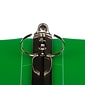 JAM Paper Heavy Duty 1 1/2" 3-Ring Flexible Poly Binders, Green Glass Twill (762T15GR)