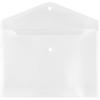 JAM Paper Poly Envelope with Snap Closure, Letter Size, Clear, 12/Pack (218S0CLG)