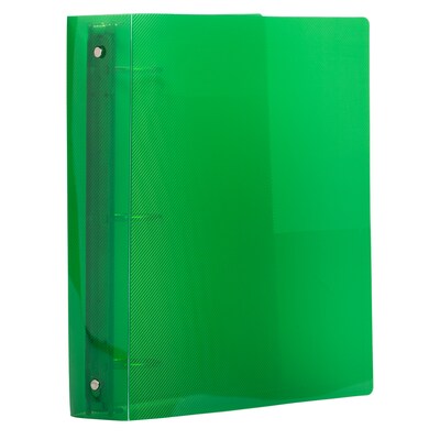 JAM Paper Heavy Duty 2 3-Ring Flexible Poly Binders, Green (820T2GR)