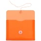 JAM Paper Plastic Envelopes with Button and String Tie Closure, Index Booklet, 5.5 x 7.5, Orange, 12