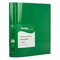 JAM Paper Heavy Duty 1 1/2 3-Ring Flexible Poly Binders, Green Glass Twill (762T15GR)