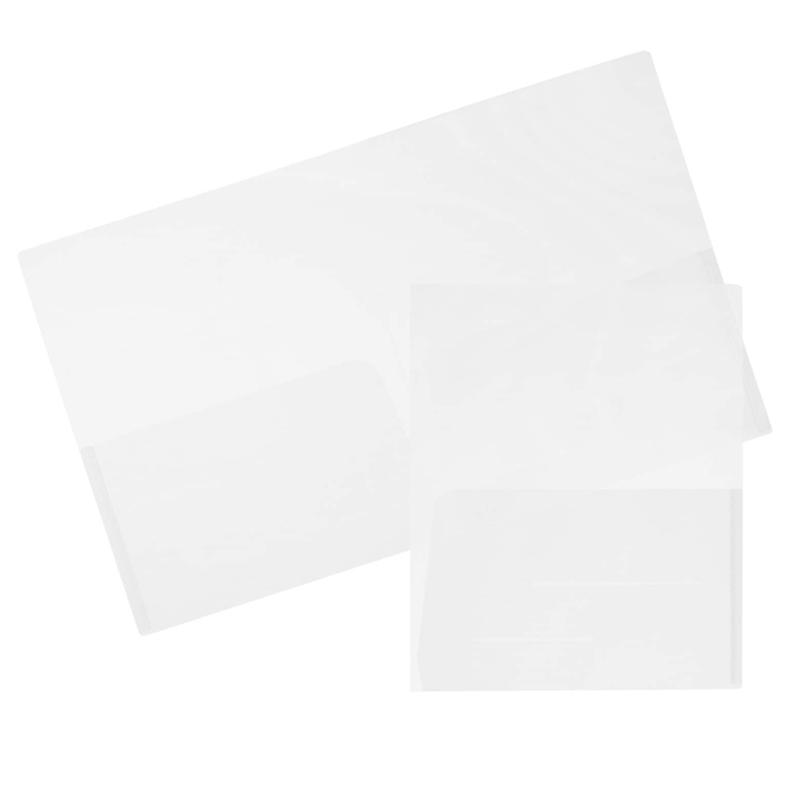 JAM Paper 2-Pocket Presentation Folder, Clear, 6/Pack (381CLEARD)