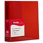 JAM Paper Heavy Duty 1 1/2" 3-Ring Flexible Poly Binders, Red (762T15RD)