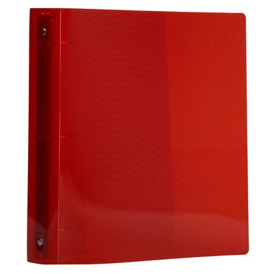 JAM Paper Heavy Duty 1 1/2 3-Ring Flexible Poly Binders, Red (762T15RD)