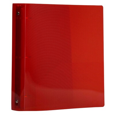 JAM Paper Heavy Duty 1 1/2" 3-Ring Flexible Poly Binders, Red (762T15RD)