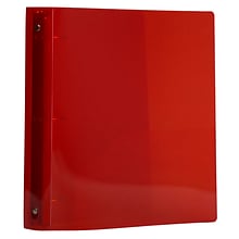 JAM Paper Heavy Duty 1 1/2 3-Ring Flexible Poly Binders, Red (762T15RD)