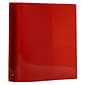 JAM Paper Heavy Duty 1 1/2" 3-Ring Flexible Poly Binders, Red (762T15RD)