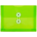 JAM Paper Plastic Envelopes with Button and String Tie Closure, Index Booklet, 5.5 x 7.5, Lime Green