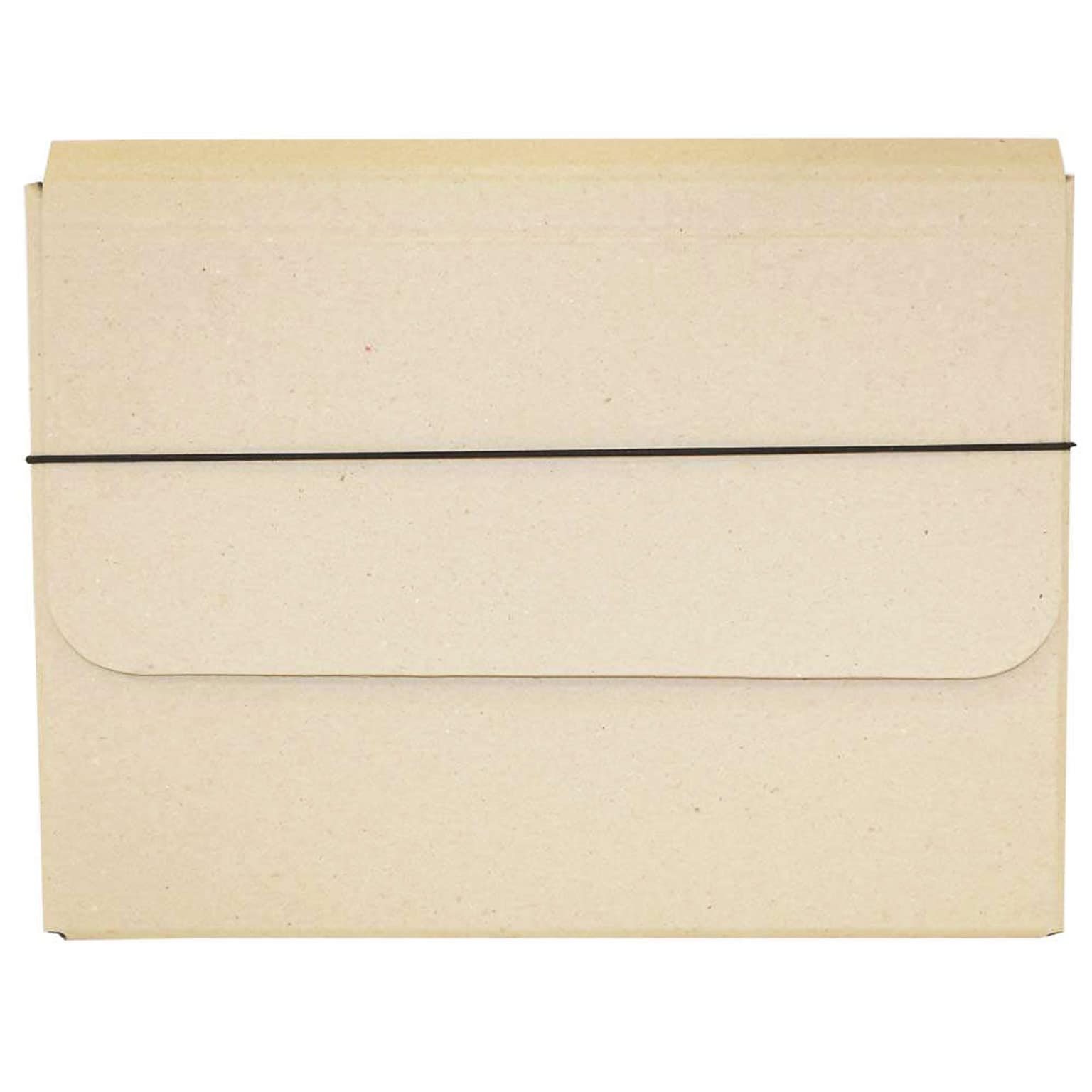 JAM Paper Thick Portfolio File Carrying Case with Elastic, 10 x 1 1/4 x 13 1/4, Natural Kraft, Sold Individually (154528517)