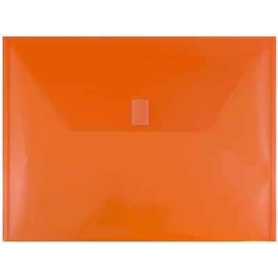 Jam Paper Plastic File Pocket, Letter Size, Orange, 12/Pack (218V0or)