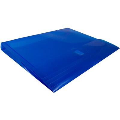 JAM Paper Plastic Envelopes with Hook & Loop Closure, 9.75 x 13 with 1 Inch Expansion, Blue, 12/Pack (218V1BU)