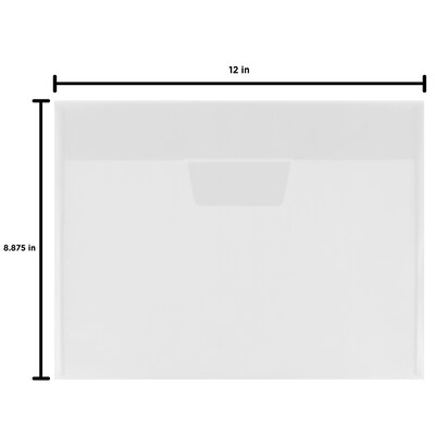 JAM Paper Plastic Envelopes with Tuck Flap Closure, Letter Booklet, 8.875 x 12, Clear, 12/Pack (SE353)