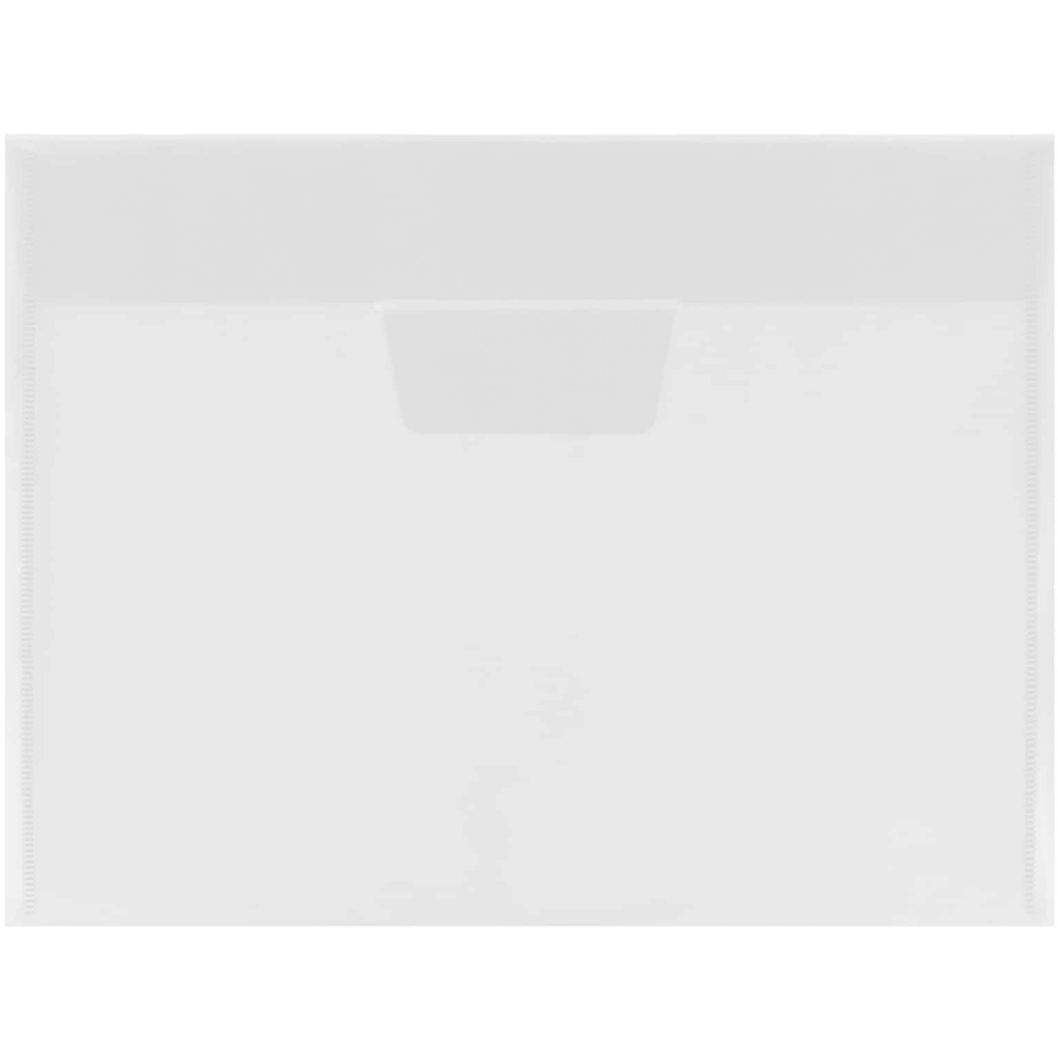 JAM Paper Plastic Envelopes with Tuck Flap Closure, Letter Booklet, 8.875 x 12, Clear, 12/Pack (SE353)