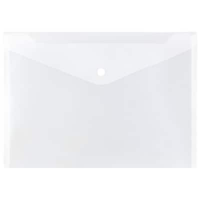 JAM Paper Poly Envelope with Snap Closure, Letter Size, Clear, 12/Pack (218S0CLG)