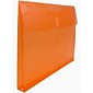 JAM Paper Plastic Envelopes with Hook & Loop Closure, 9.75 x 13 with 1 Inch Expansion, Orange, 12/Pack (218V1or)