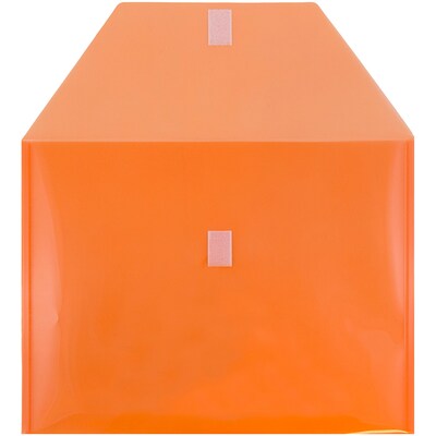 Jam Paper Plastic File Pocket, Letter Size, Orange, 12/Pack (218V0or)