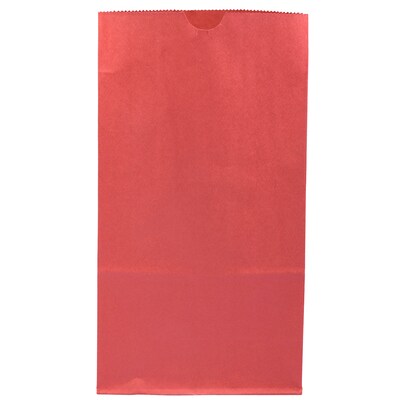 JAM Paper Kraft Lunch Bags, Large, 11" x 6" x 3.5", Red, Bulk 500 Bags/Box (692KRREB)