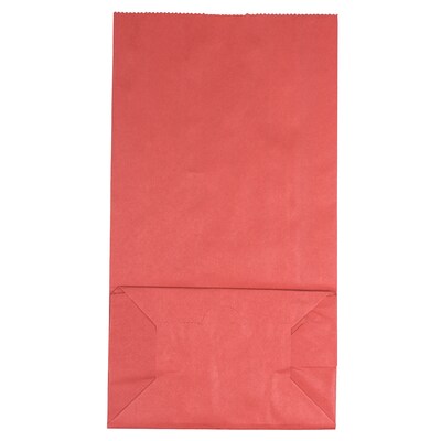 JAM Paper Kraft Lunch Bags, Large, 11" x 6" x 3.5", Red, Bulk 500 Bags/Box (692KRREB)