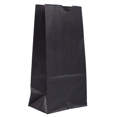 JAM Paper Kraft Lunch Bags, Medium, 9.75 x 5 x 3, Black, Bulk 500 Bags/Box (691KRBLB)