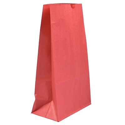 JAM Paper Kraft Lunch Bags, Large, 11 x 6 x 3.5, Red, Bulk 500 Bags/Box (692KRREB)