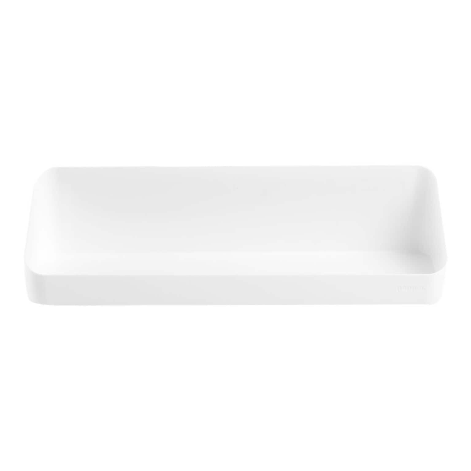 Poppin Polystyrene Mounted Wall Shelf, 12.5, White (105098)