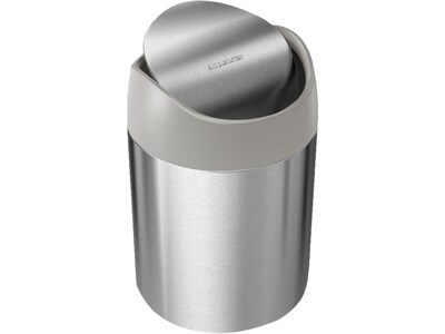 simplehuman Mini Swing Lid Trash Can, Brushed Stainless Steel, 0.4 Gal. (CW2084)