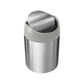simplehuman Mini Swing Lid Trash Can, Brushed Stainless Steel, 0.4 Gal. (CW2084)