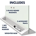 Quartet Magnetic Desktop Glass Dry-Erase Panel, White, 17 x 23 (GDP1723W)