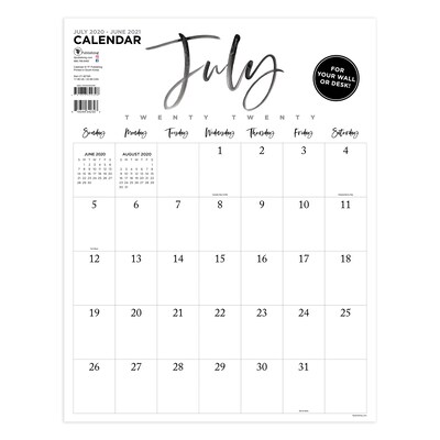 2020-2021 TF Publishing 22 x 17 Desk Pad Calendar, Art Large Handwritten Script, White/Black (21-8216)
