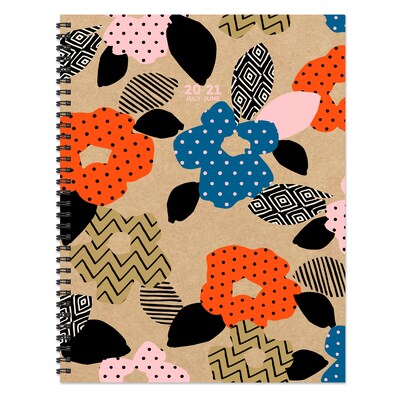 2020-2021 TF Publishing 8.5 x 11 Planner, Kraft, Playful Poppies (21-9731A)