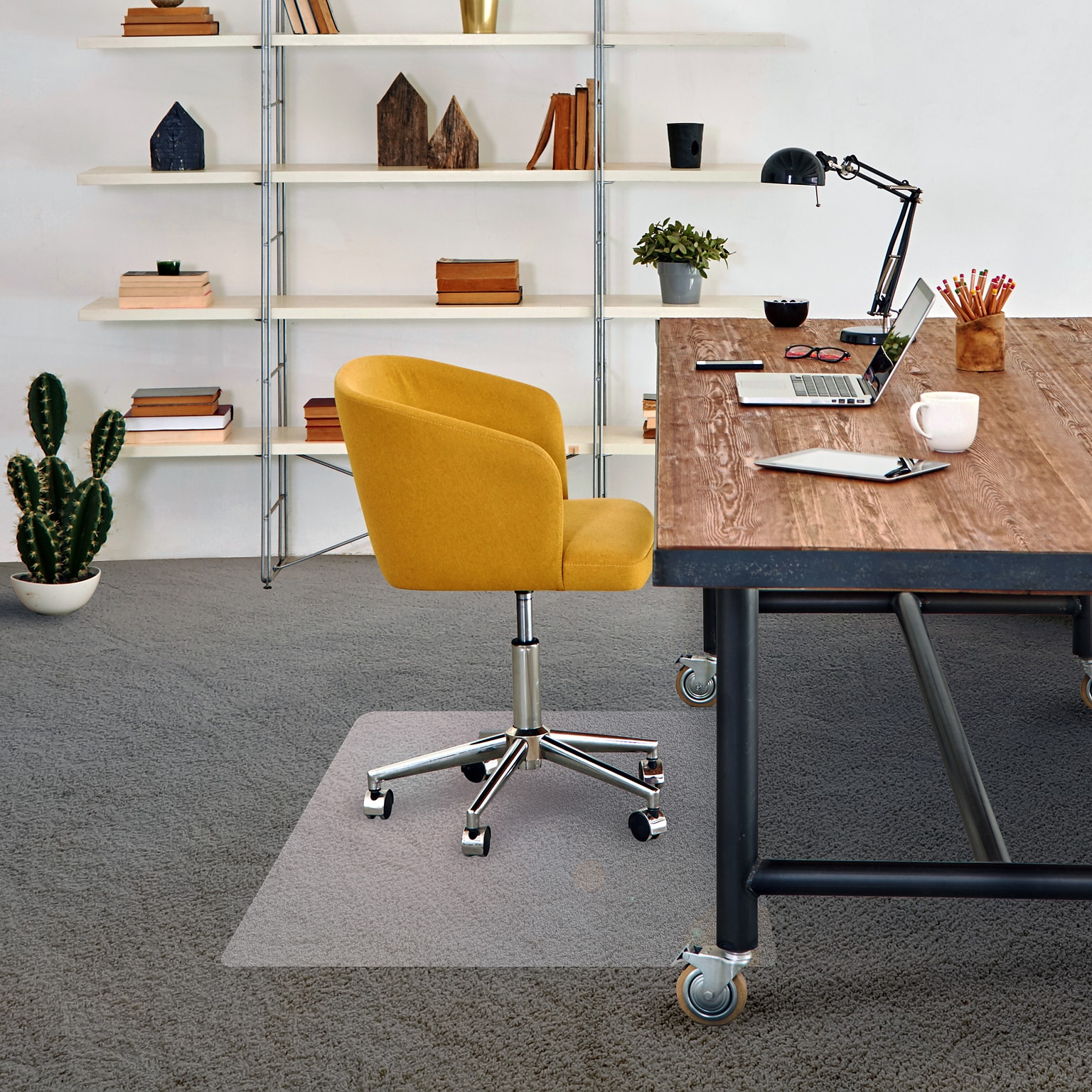 Floortex® Advantagemat® Phthalate Free 48 x 60 Rectangular Chair Mat for Carpets up to 1/4, Vinyl (PF1115225EV)