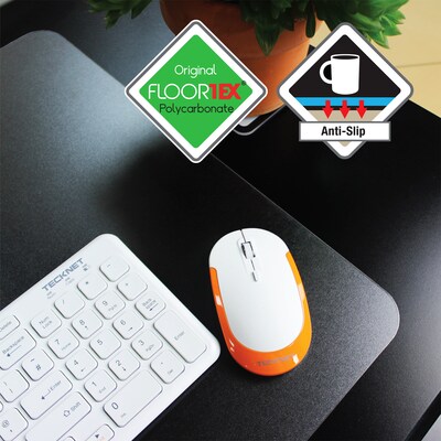 Floortex Desktex Anti-Slip Backed Polycarbonate Desk Pads, 17" x 22", Clear, 2/Pk (FPDE1722RA2)