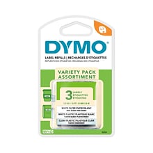 DYMO LetraTag 12331 Variety Pack Label Maker Tape, 1/2 x 13, Assorted Colors, 3/Pack (12331)