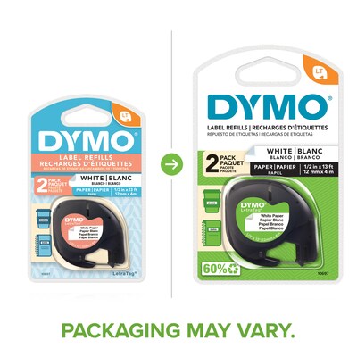 DYMO D1 Labels for LabelManager Label Makers, Black Print on White,  1/2-Inch x 23-Foot Rolls, Self-Adhesive, 4 Count