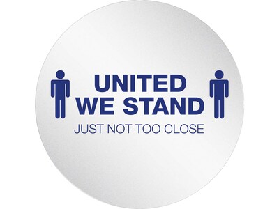 Deflect-O StandSafe Spacing Disc, United We Stand, Just Not Too Close, 20, Clear/Blue, 50/Pack (PSDD20UWS/50)
