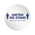 Deflect-O StandSafe Spacing Disc, United We Stand, Just Not Too Close, 20, Clear/Blue, 50/Pack (PSDD20UWS/50)