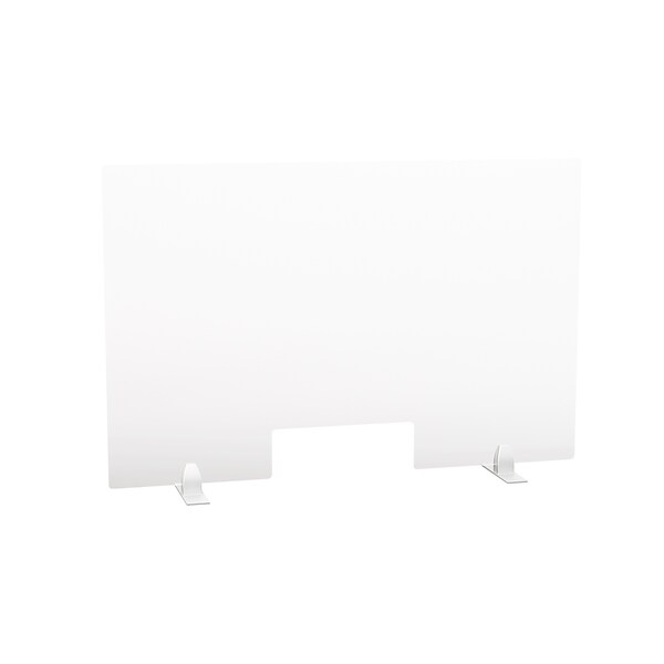 Obex Acrylic Non-tackable Sneeze Guard with 3 x 12 Cut Out, 24H x 36W, Clear Acrylic (24X36PSSSTO5)