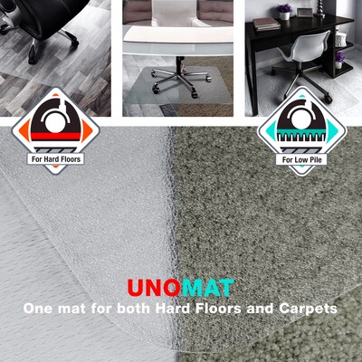 Floortex Cleartex Unomat Hard Floor Chair Mat with Lip, 48" x 60", Clear (1215020LRA)