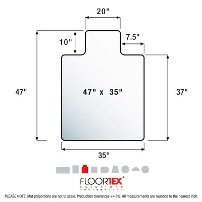 Floortex Cleartex Unomat Hard Floor Chair Mat with Lip, 35" x 47", Low-Pile, Clear (128920LRA)