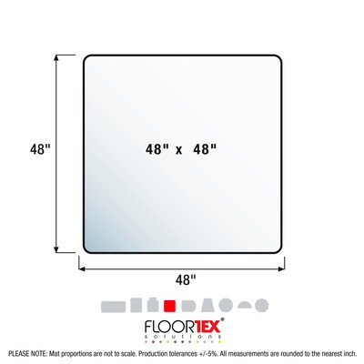 Floortex® Ultimat® 48 x 48" Square Chair Mat for Hard Floors, Polycarbonate (1212119ER)