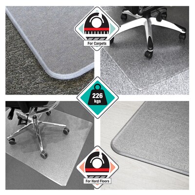 Floortex® Megamat® Extra Thick 35" x 47" Rectangular Chair Mat for Hard Floors & Carpets, Polycarbonate (FCM12895ER)