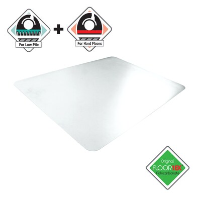 Floortex® Unomat Anti-Slip 48 x 60 Rectangular Chair Mat for Hard Floors and Carpet Tiles, Polycarb